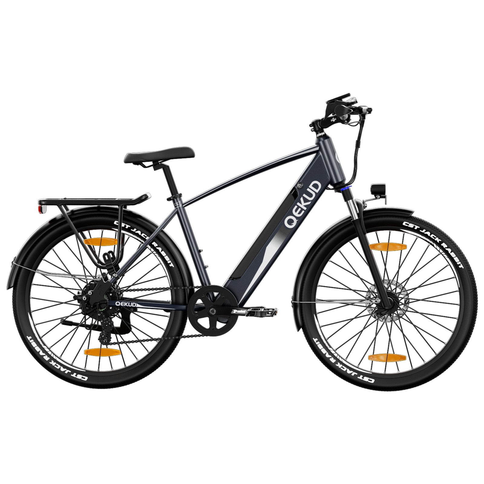 QEKUD 27M204 step-thru electric commuter e-bike full view
