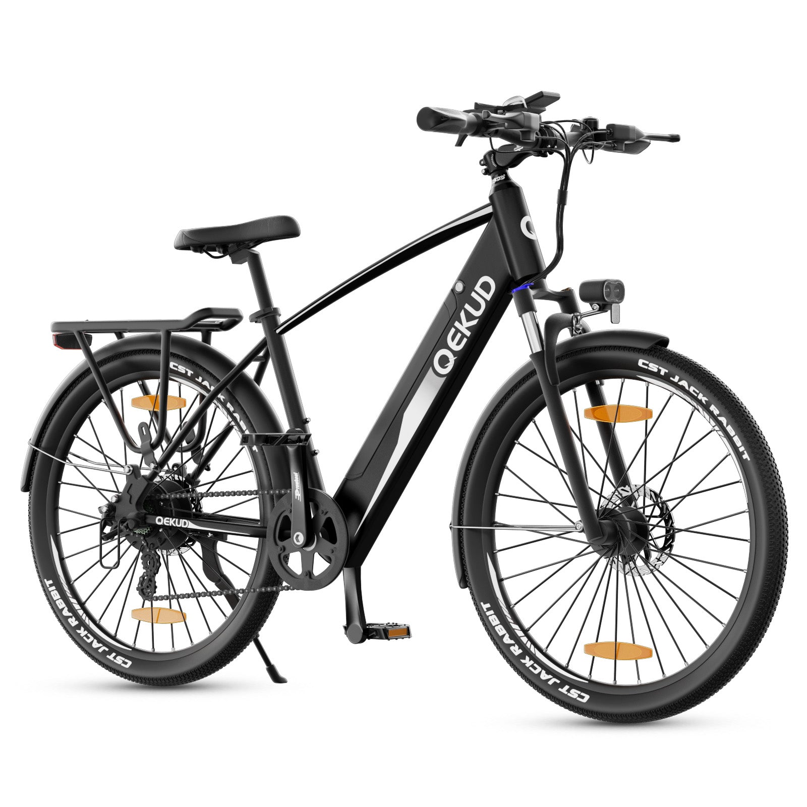 QEKUD 27M204 step-thru electric commuter e-bike full view