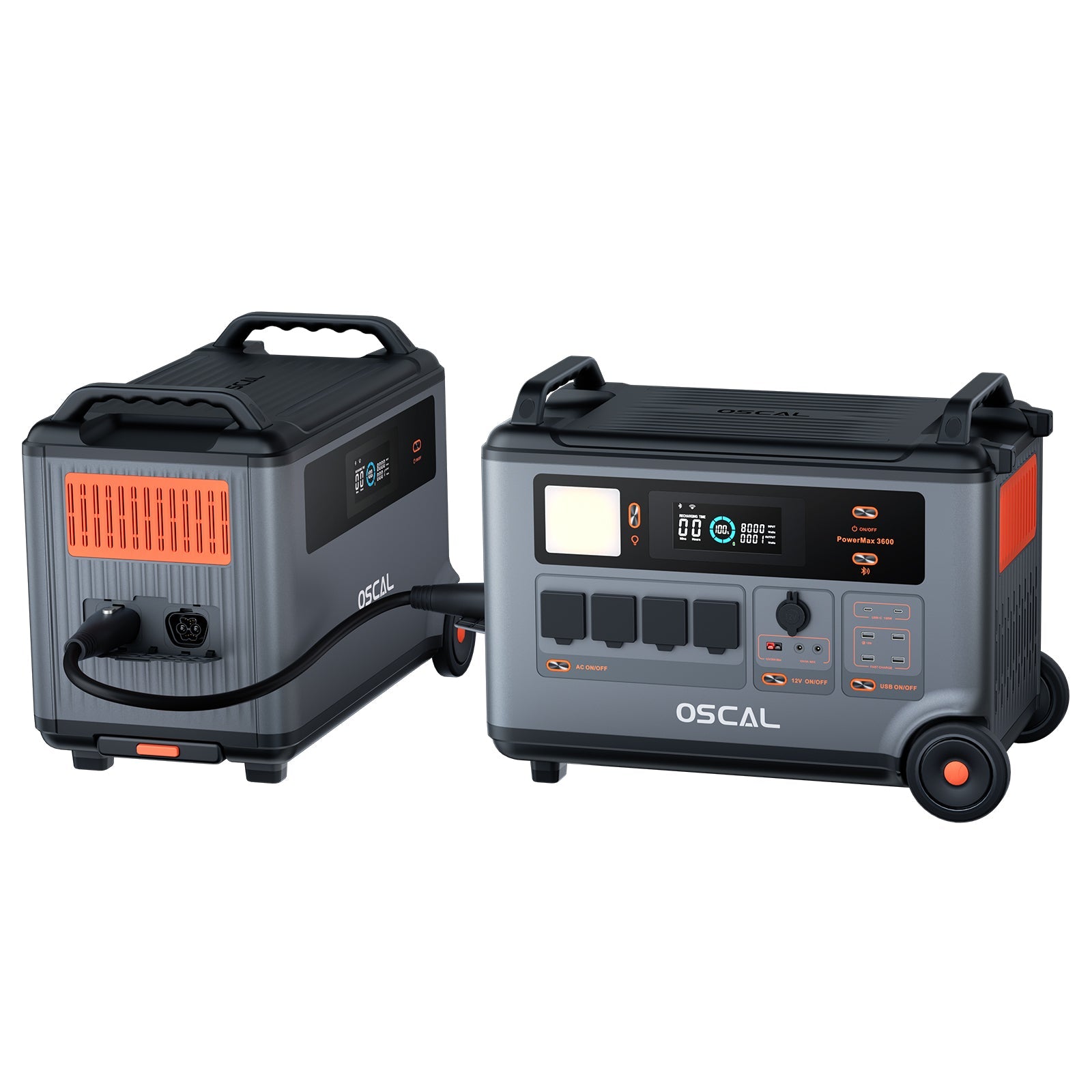 OSCAL BP3600 3600Wh additional battery exclusive for PowerMax3600 & PowerMax6000 no connection cables required Expandable to 57.6kWh