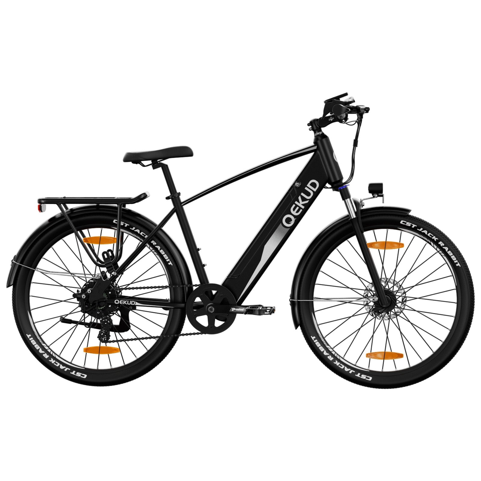 QEKUD 27M204 step-thru electric commuter e-bike full view