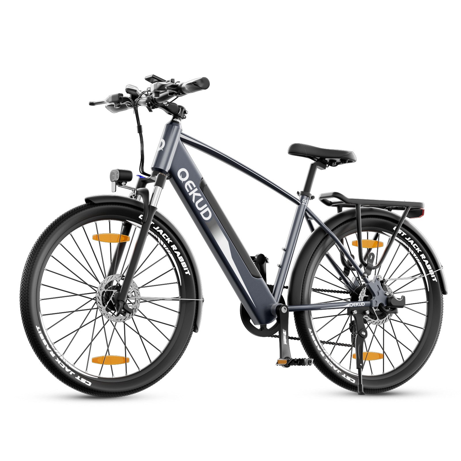 QEKUD 27M204 step-thru electric commuter e-bike full view