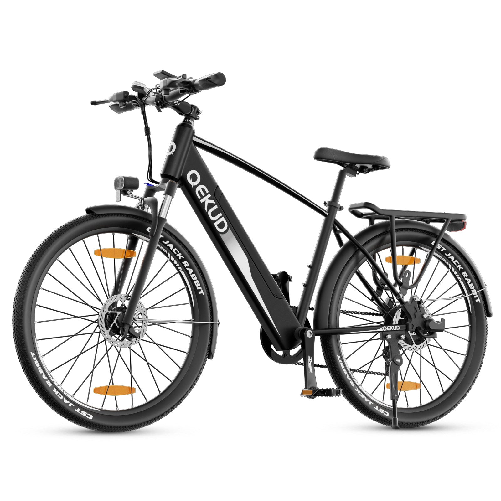 QEKUD 27M204 step-thru electric commuter e-bike full view