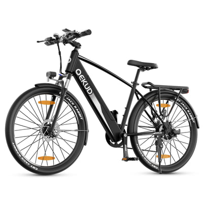 QEKUD 27M204 step-thru electric commuter e-bike full view