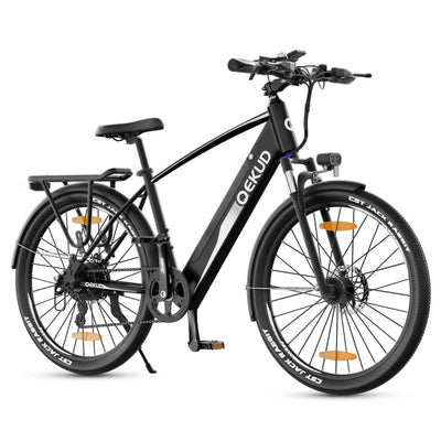 QEKUD 27M204 step-thru electric commuter e-bike full view