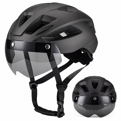 Cycling helmet with goggles