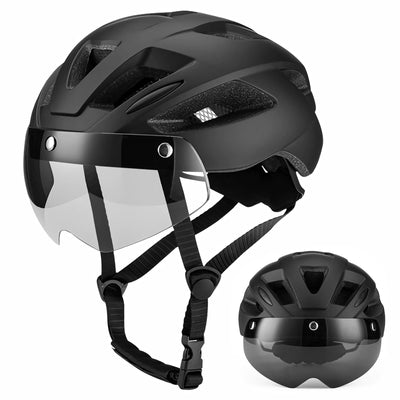 Cycling helmet with goggles