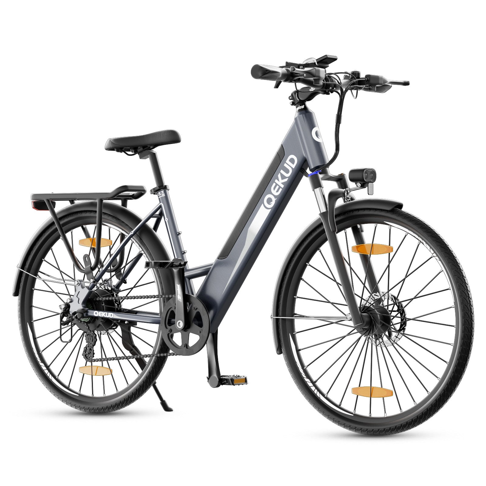 QEKUD 26M208 electric city commuter e-bike full view