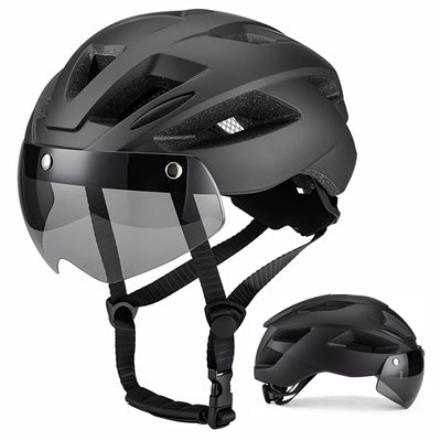 Cycling helmet with goggles
