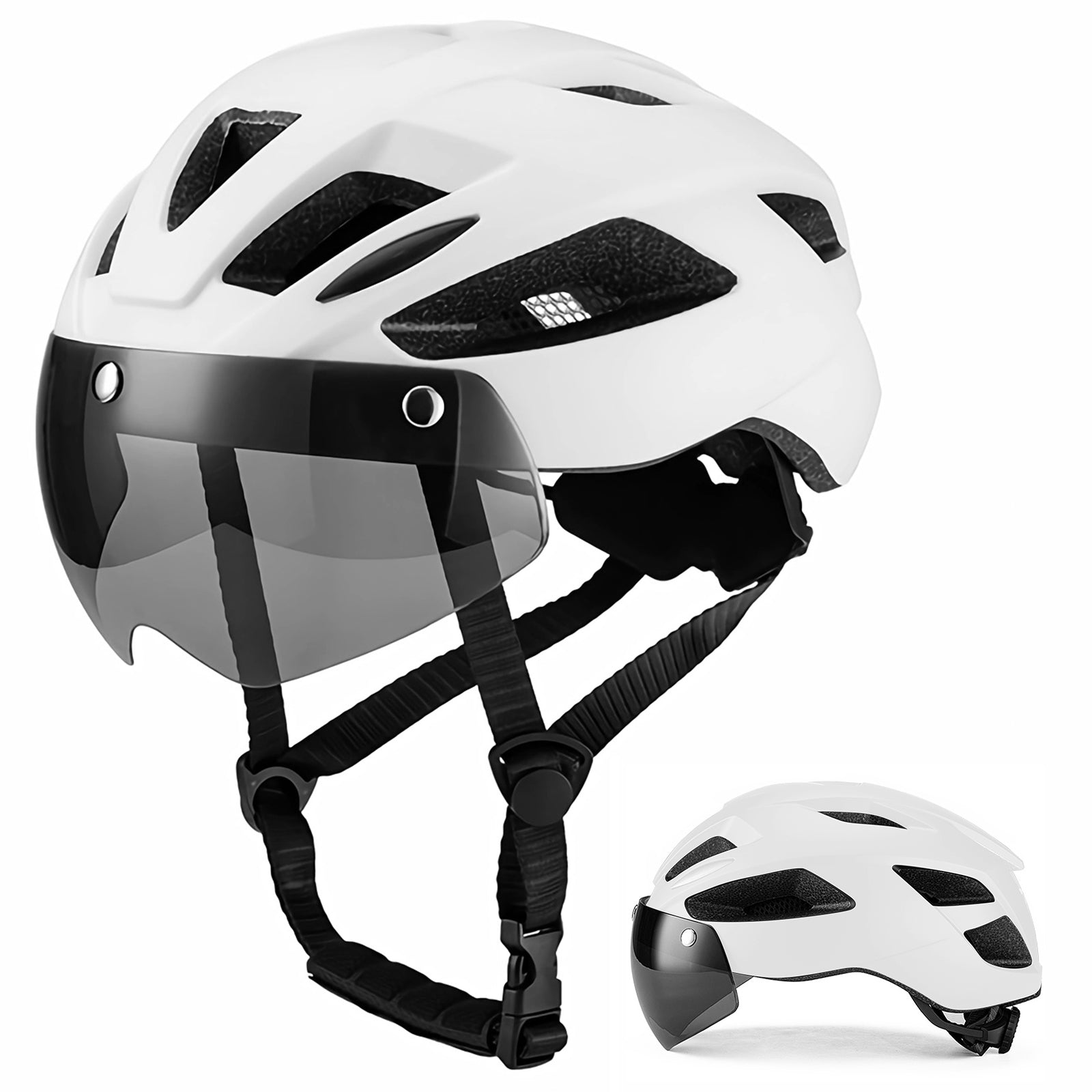 Cycling helmet with goggles