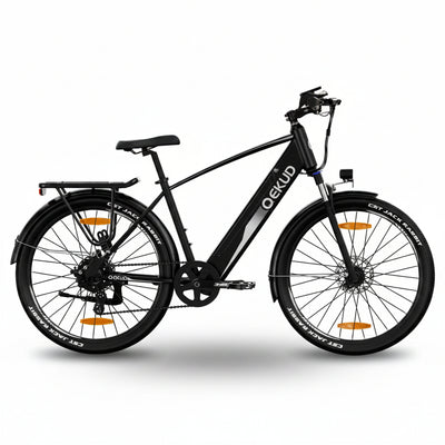 QEKUD 27M204 step-thru electric commuter e-bike full view